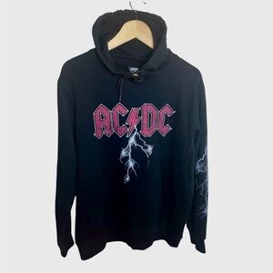 AC/DC 2023 Licensed Lightning Hoodie Black Rock Band Skater Sweatshirt Men’s M/L